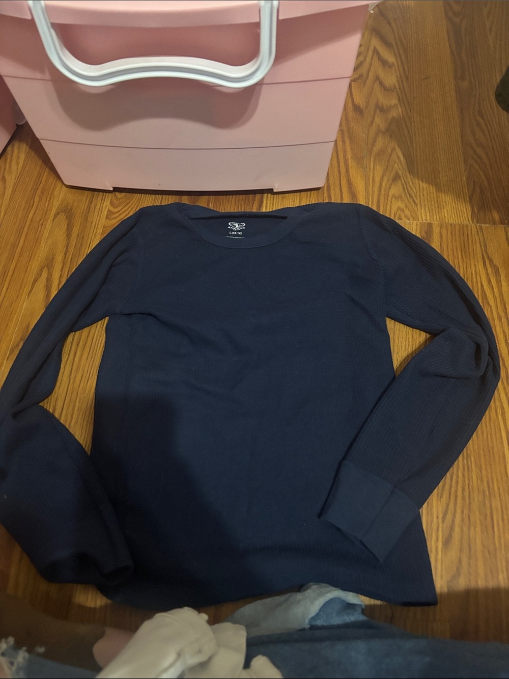Boys Navy Thermal Knit Sweater